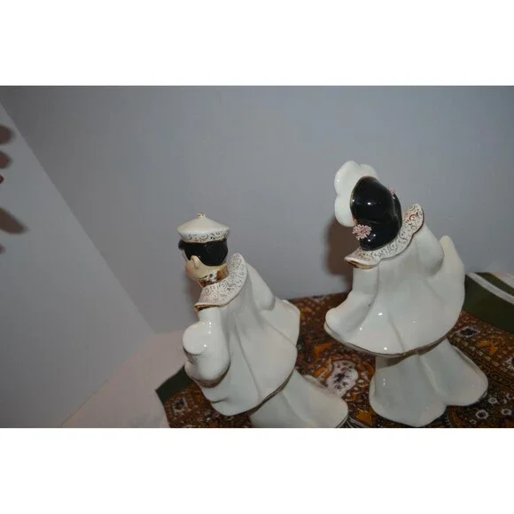 Vintage 1950s Statues Asian Couple Florence Ceramics Pasadena